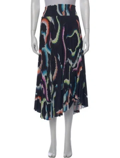 Pre-owned A.l.c Printed Midi Length Skirt In Black