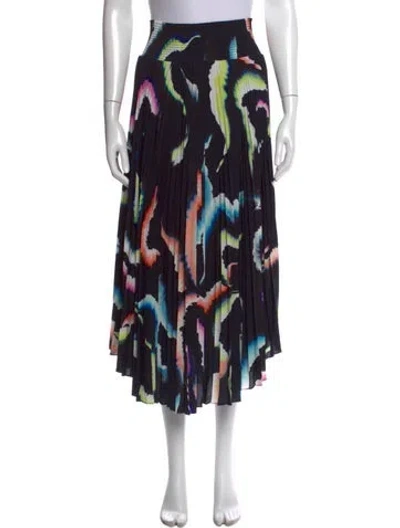 Pre-owned A.l.c Printed Midi Length Skirt In Black