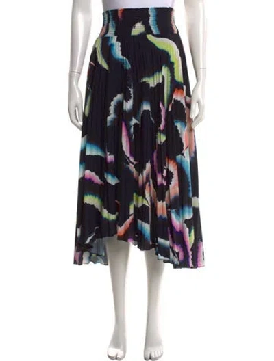 Pre-owned A.l.c Printed Midi Length Skirt In Black