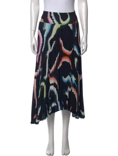 Pre-owned A.l.c Printed Midi Length Skirt In Black/blue/pink