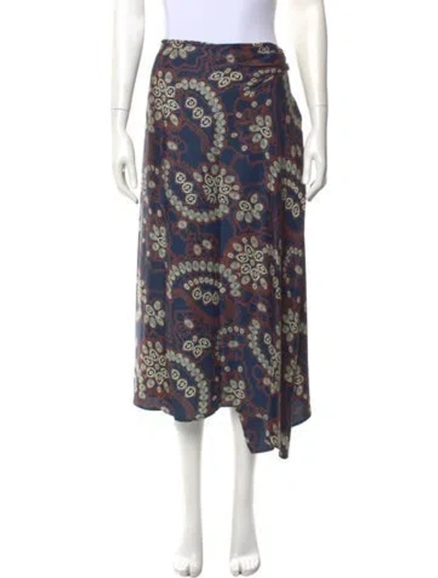 Pre-owned A.l.c Printed Midi Length Skirt In Blue