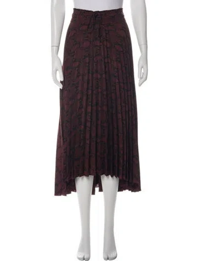 Pre-owned A.l.c Printed Midi Length Skirt In Burgundy