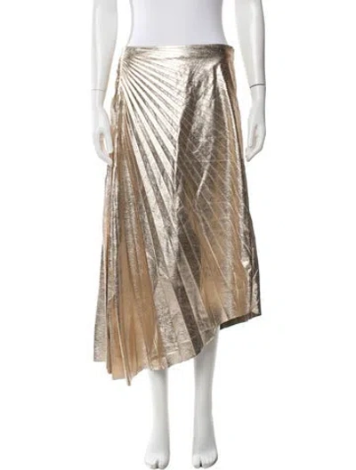 Pre-owned A.l.c Printed Midi Length Skirt In Gold
