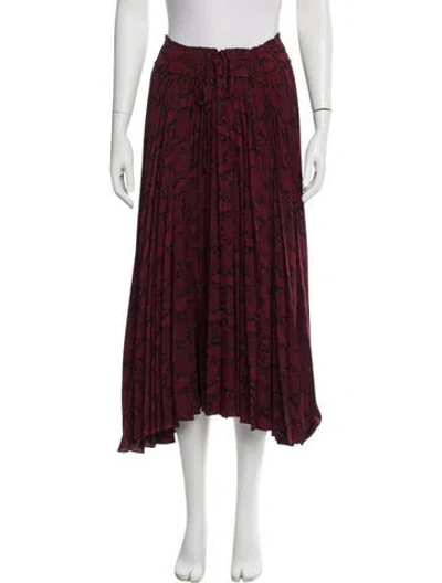 Pre-owned A.l.c Printed Midi Length Skirt In Red
