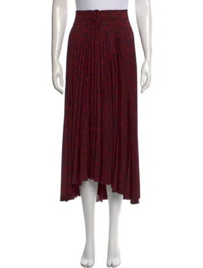 Pre-owned A.l.c Printed Midi Length Skirt In Red