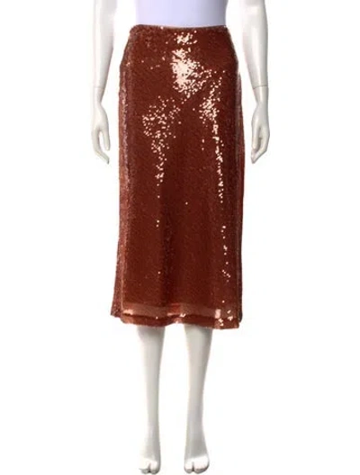 Pre-owned A.l.c Printed Midi Length Skirt W/ Tags In Brown