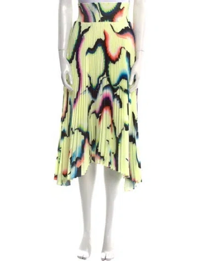 Pre-owned A.l.c Printed Midi Length Skirt W/ Tags In Yellow