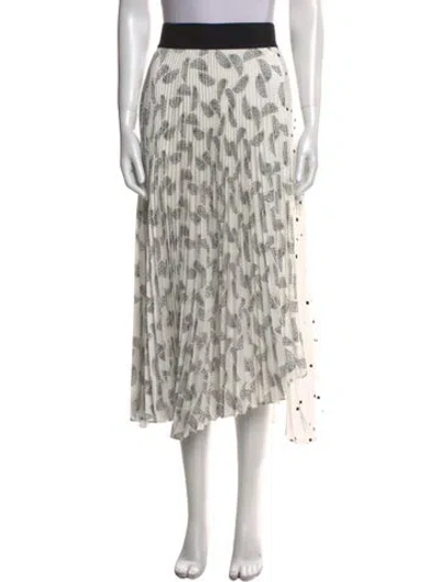 Pre-owned A.l.c Printed Midi Length Skirt In White
