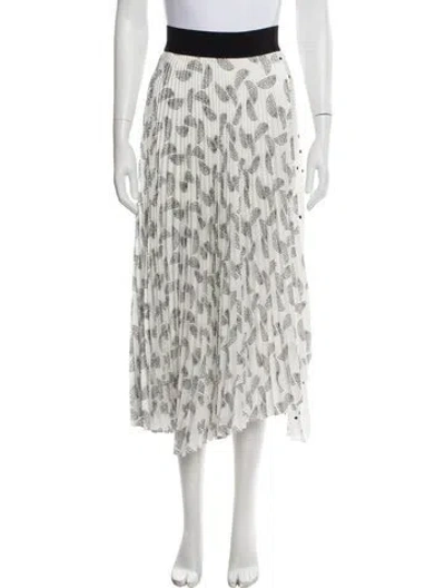 Pre-owned A.l.c Printed Midi Length Skirt In White