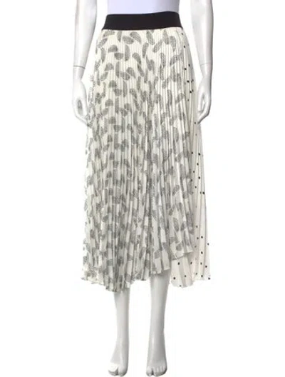 Pre-owned A.l.c Printed Midi Length Skirt In White