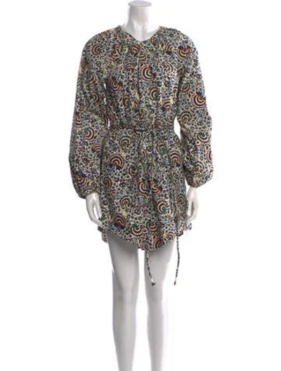 Pre-owned A.l.c Printed Mini Dress In Black