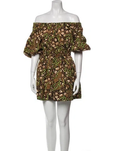Pre-owned A.l.c Printed Mini Dress In Black