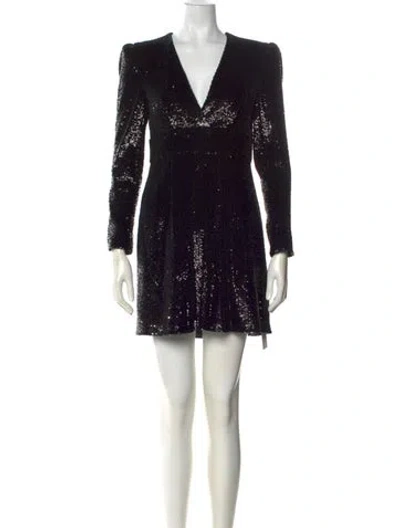 Pre-owned A.l.c Printed Mini Dress In Black