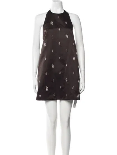 Pre-owned A.l.c Printed Mini Dress In Black
