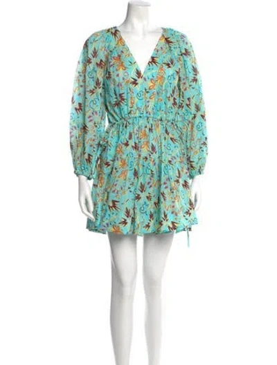 Pre-owned A.l.c Printed Mini Dress In Blue
