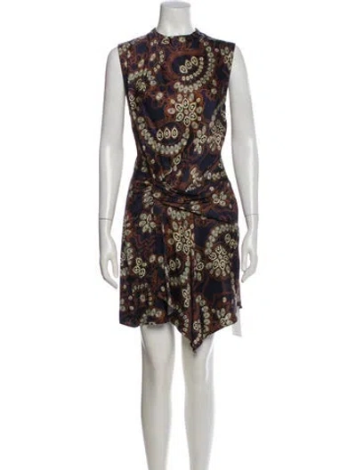 Pre-owned A.l.c Printed Mini Dress In Blue