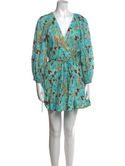 Pre-owned A.l.c Printed Mini Dress In Blue