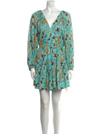Pre-owned A.l.c Printed Mini Dress In Blue