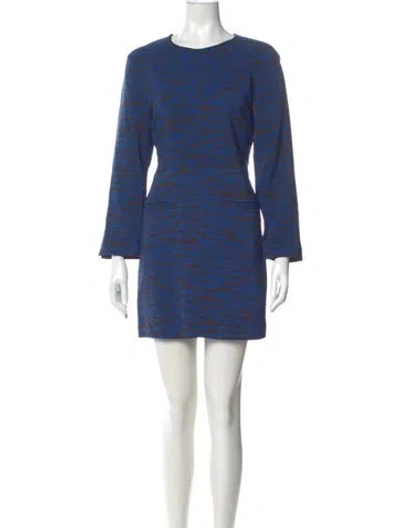 Pre-owned A.l.c Printed Mini Dress In Blue