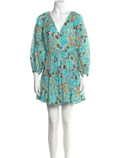 Pre-owned A.l.c Printed Mini Dress In Blue