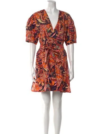 Pre-owned A.l.c Printed Mini Dress In Brown
