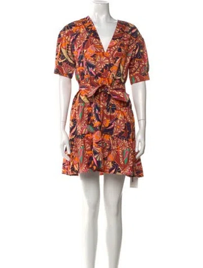 Pre-owned A.l.c Printed Mini Dress In Brown