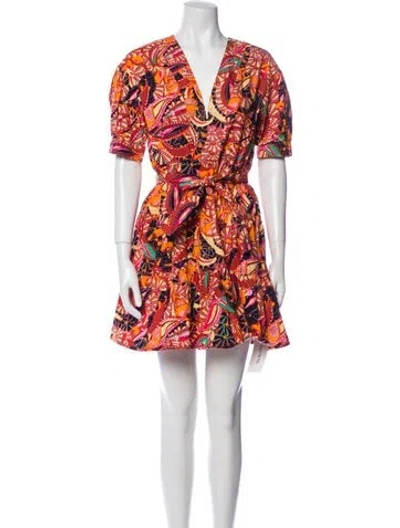 Pre-owned A.l.c Printed Mini Dress In Brown