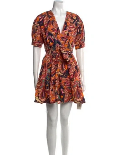 Pre-owned A.l.c Printed Mini Dress In Brown