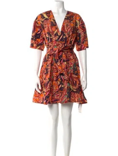 Pre-owned A.l.c Printed Mini Dress In Brown