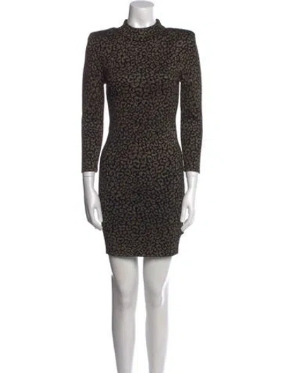 Pre-owned A.l.c Printed Mini Dress In Gold