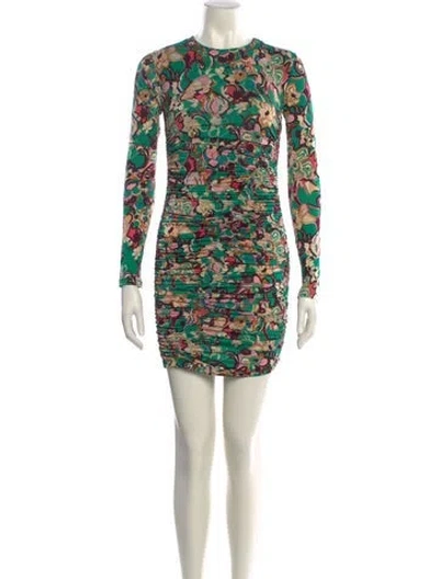 Pre-owned A.l.c Printed Mini Dress In Green