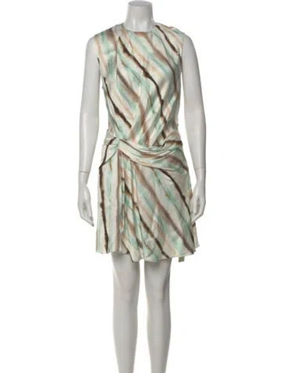 Pre-owned A.l.c Printed Mini Dress In Green