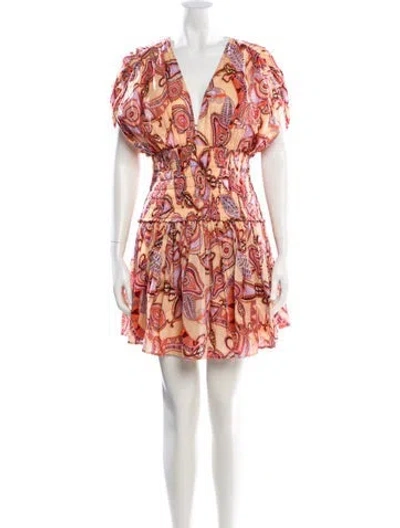 Pre-owned A.l.c Printed Mini Dress In Neutral