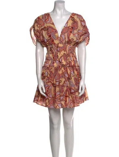 Pre-owned A.l.c Printed Mini Dress In Neutral