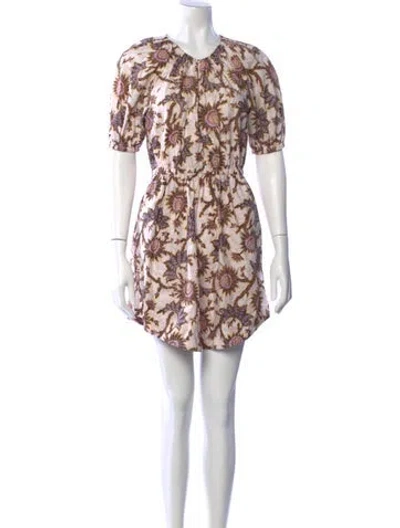 Pre-owned A.l.c Printed Mini Dress In Neutral