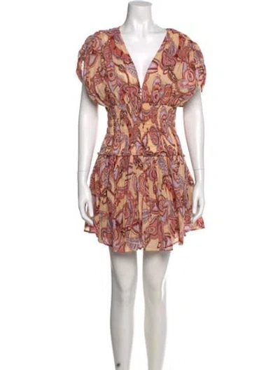 Pre-owned A.l.c Printed Mini Dress In Neutral