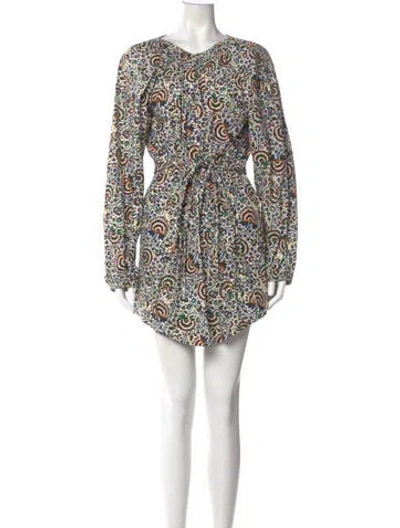Pre-owned A.l.c Printed Mini Dress In Neutrals