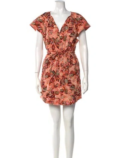 Pre-owned A.l.c Printed Mini Dress In Orange