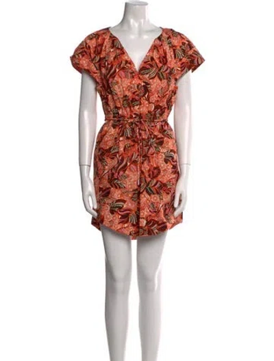Pre-owned A.l.c Printed Mini Dress In Orange