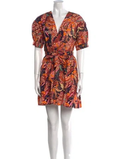 Pre-owned A.l.c Printed Mini Dress In Orange