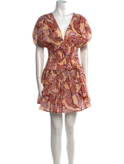 Pre-owned A.l.c Printed Mini Dress In Orange