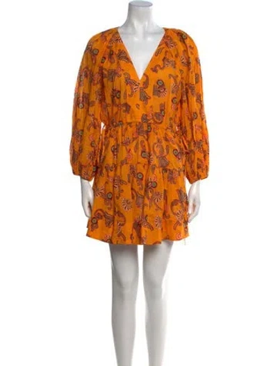 Pre-owned A.l.c Printed Mini Dress In Orange