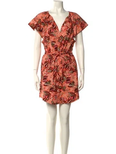 Pre-owned A.l.c Printed Mini Dress In Orange