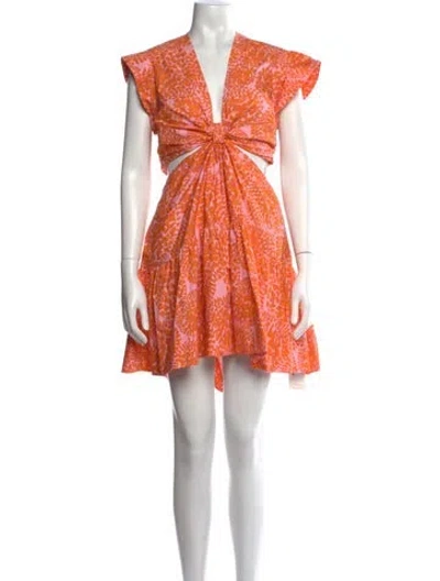 Pre-owned A.l.c Printed Mini Dress In Orange