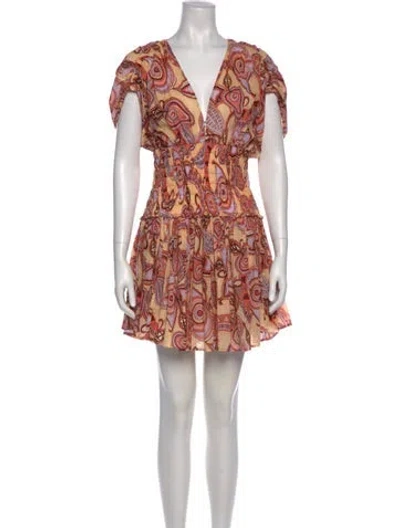 Pre-owned A.l.c Printed Mini Dress In Orange