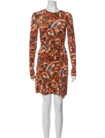 Pre-owned A.l.c Printed Mini Dress In Orange