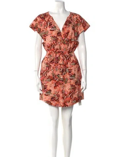 Pre-owned A.l.c Printed Mini Dress In Orange