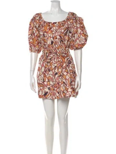Pre-owned A.l.c Printed Mini Dress In Orange