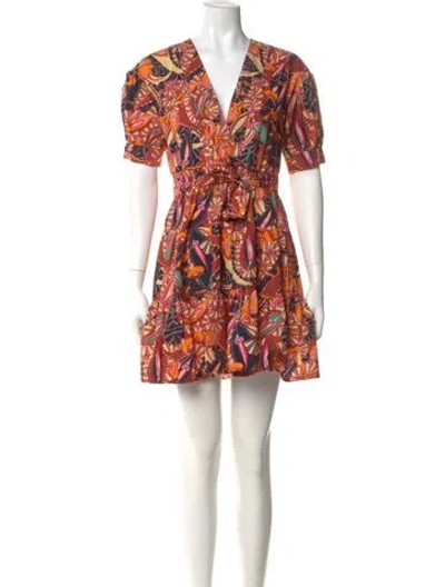 Pre-owned A.l.c Printed Mini Dress In Orange