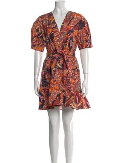 Pre-owned A.l.c Printed Mini Dress In Orange